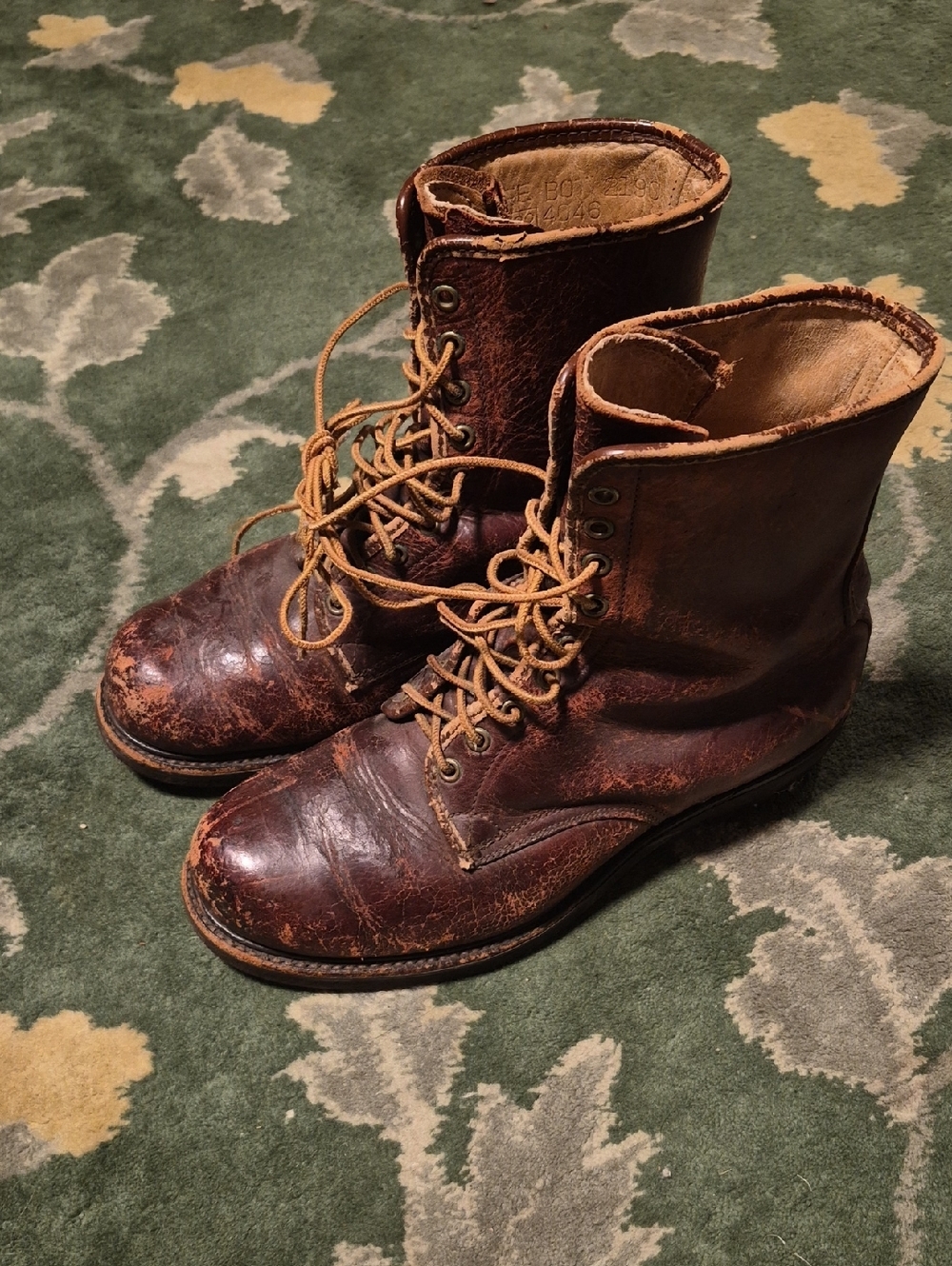 Men's Rustic Brown Leather Lace-Up Work Boots